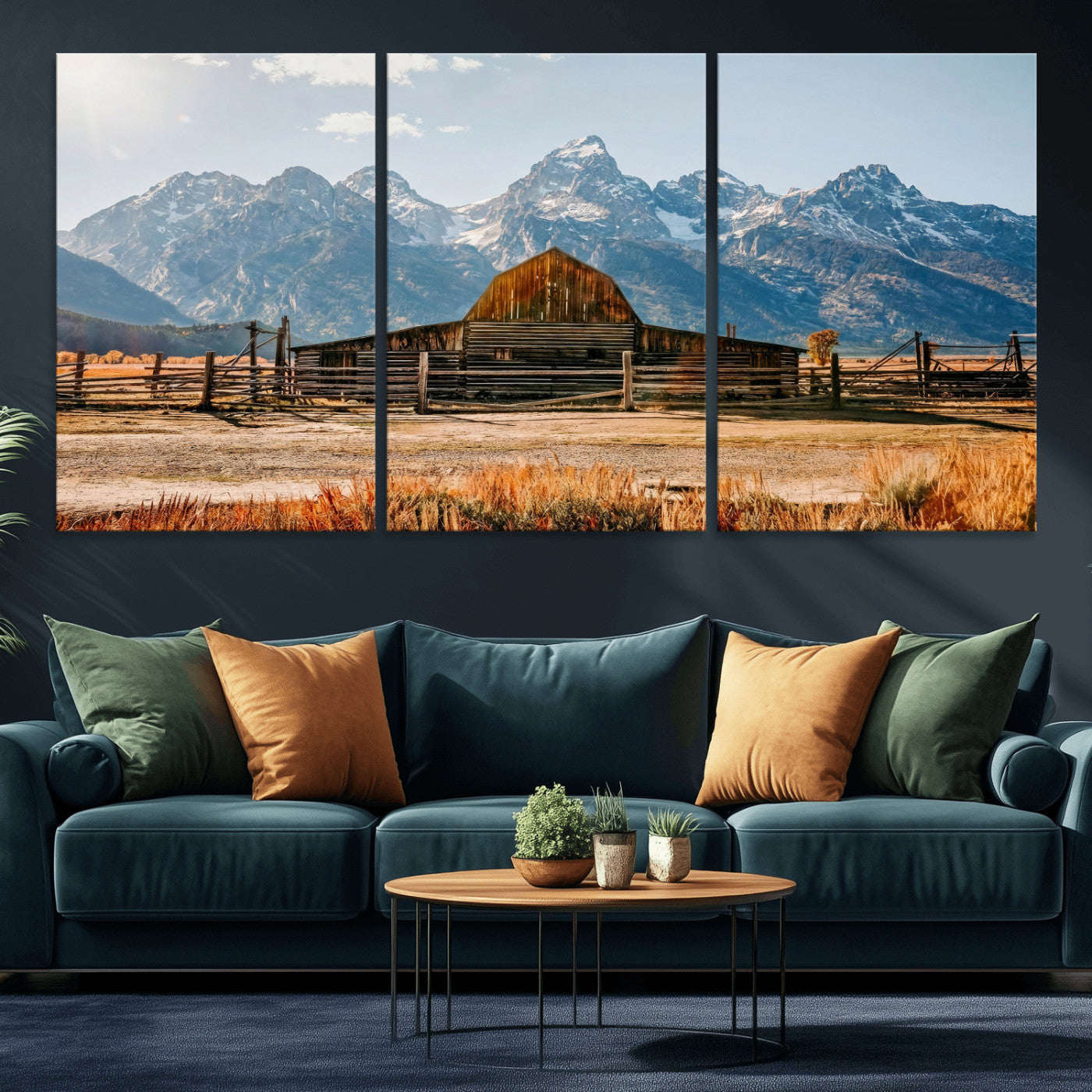 26513-MGV-CV-36X24 - Vintage Old Barn Field Wall Art Canvas Print for Farmhouse Decor - Rustic Barn Wall Art Canvas Print