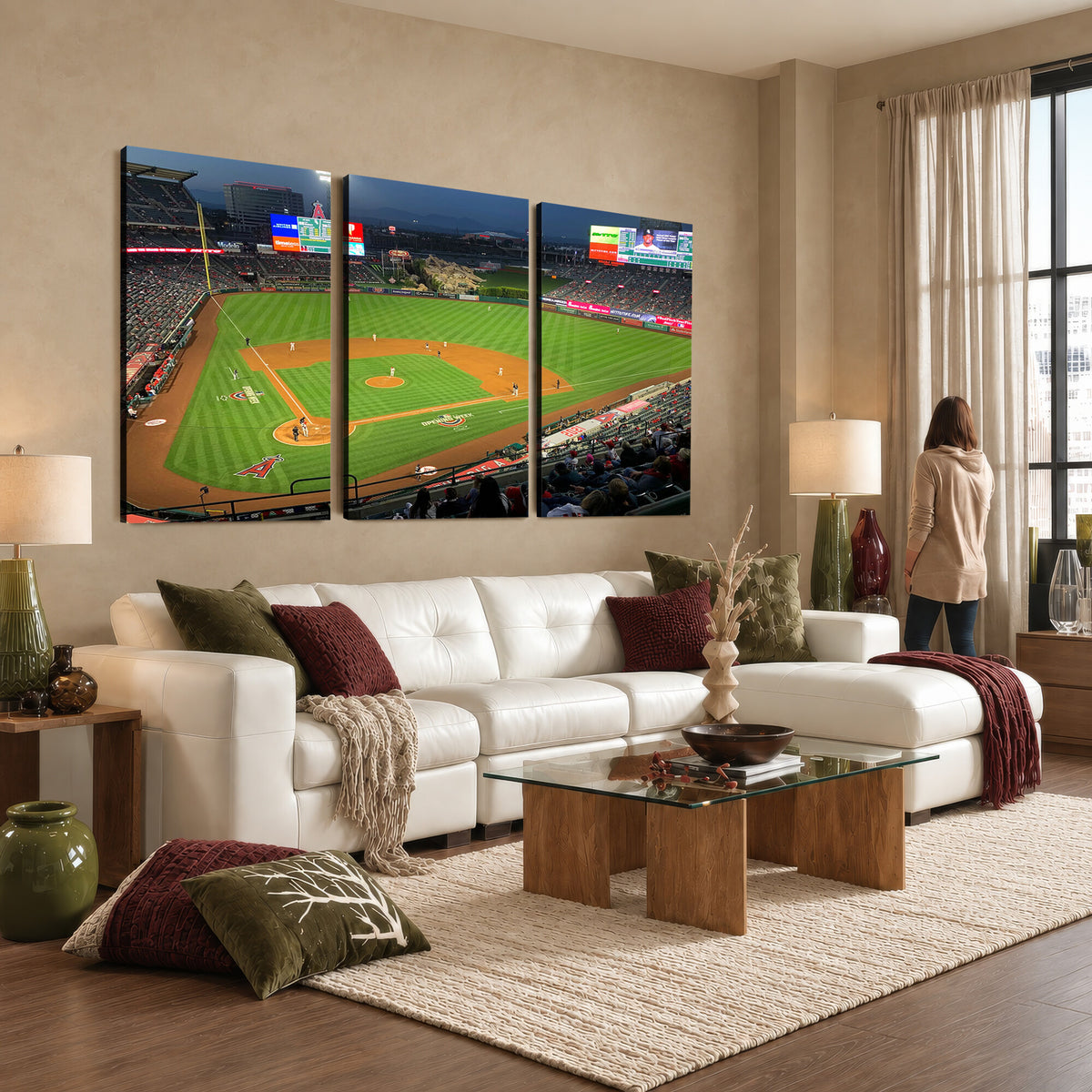 93707-MGV-CV-36X24 - Angel Stadium Aerial Canvas Print | Los Angeles Angels Baseball