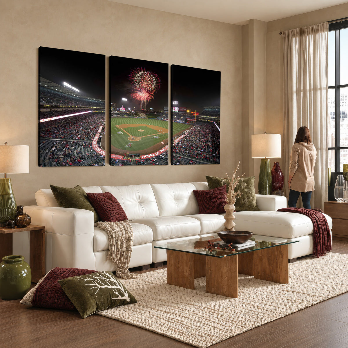 63592-MGV-CV-36X24 - Angel Stadium in Los Angeles Stadium Wall Art Canvas Print