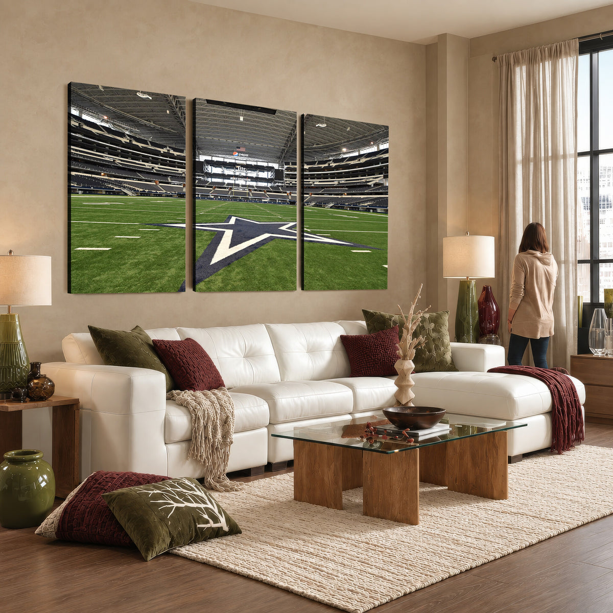 14834-MGV-CV-36X24 - Dallas Cowboys Football Team Print - Arlington AT&T Stadium
