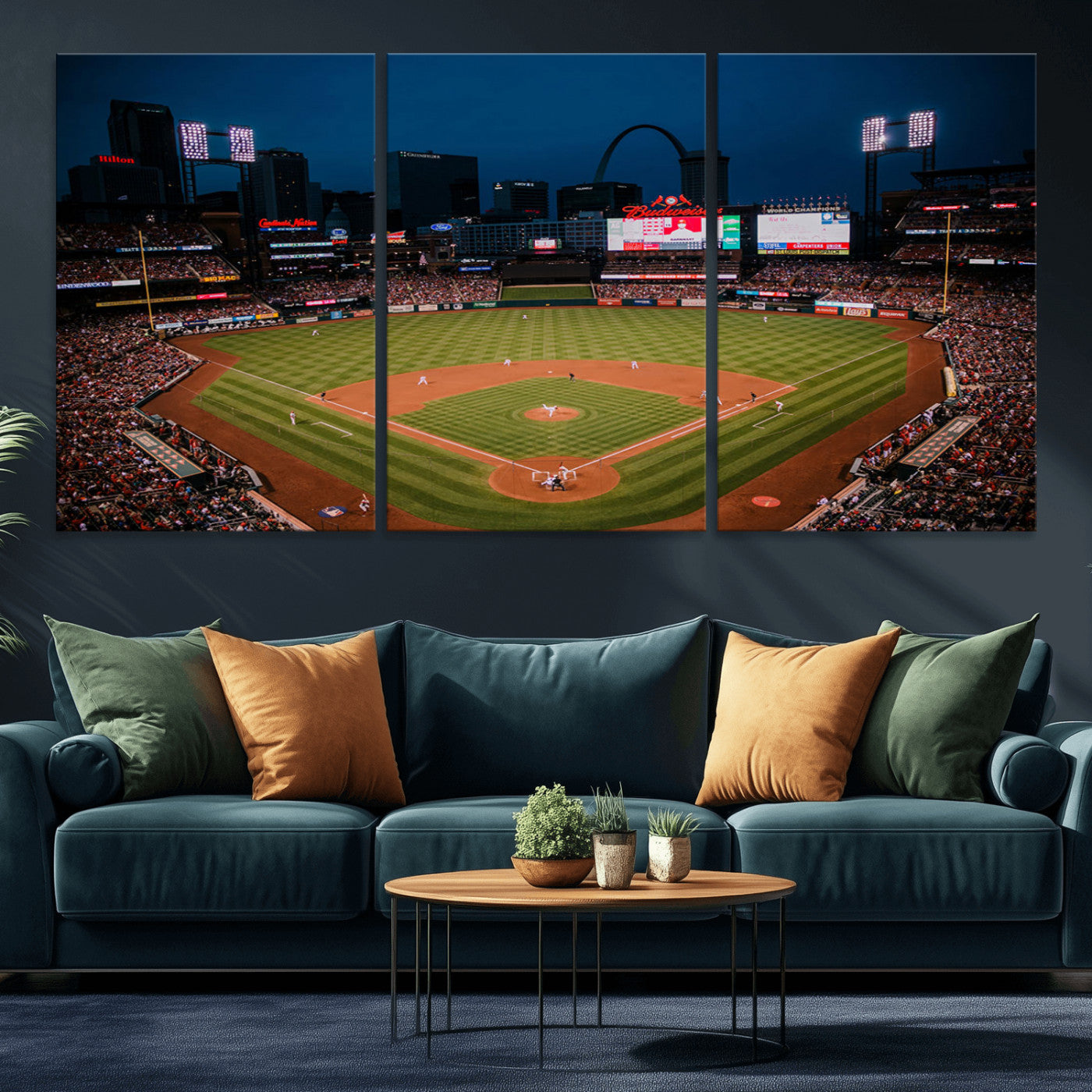 MGV-CV-60X30-3P - St. Louis Cardinals Baseball Team Print - Busch Stadium Wall Art Canvas Print
