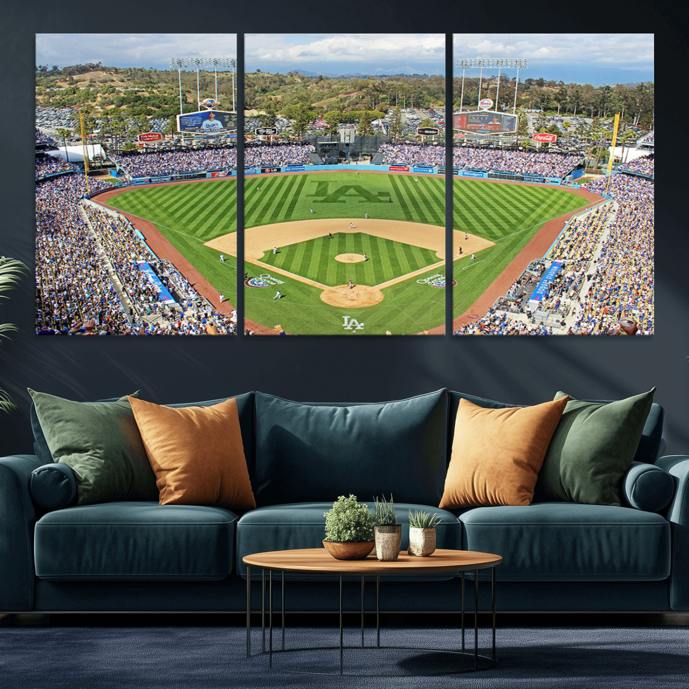 MGV-CV-60X30-3P - Citi Field Wall Art Print | 3-Panel New York Mets Baseball Stadium Canvas Print | Framed Sports Decor for Living Room, Man Cave, or Office