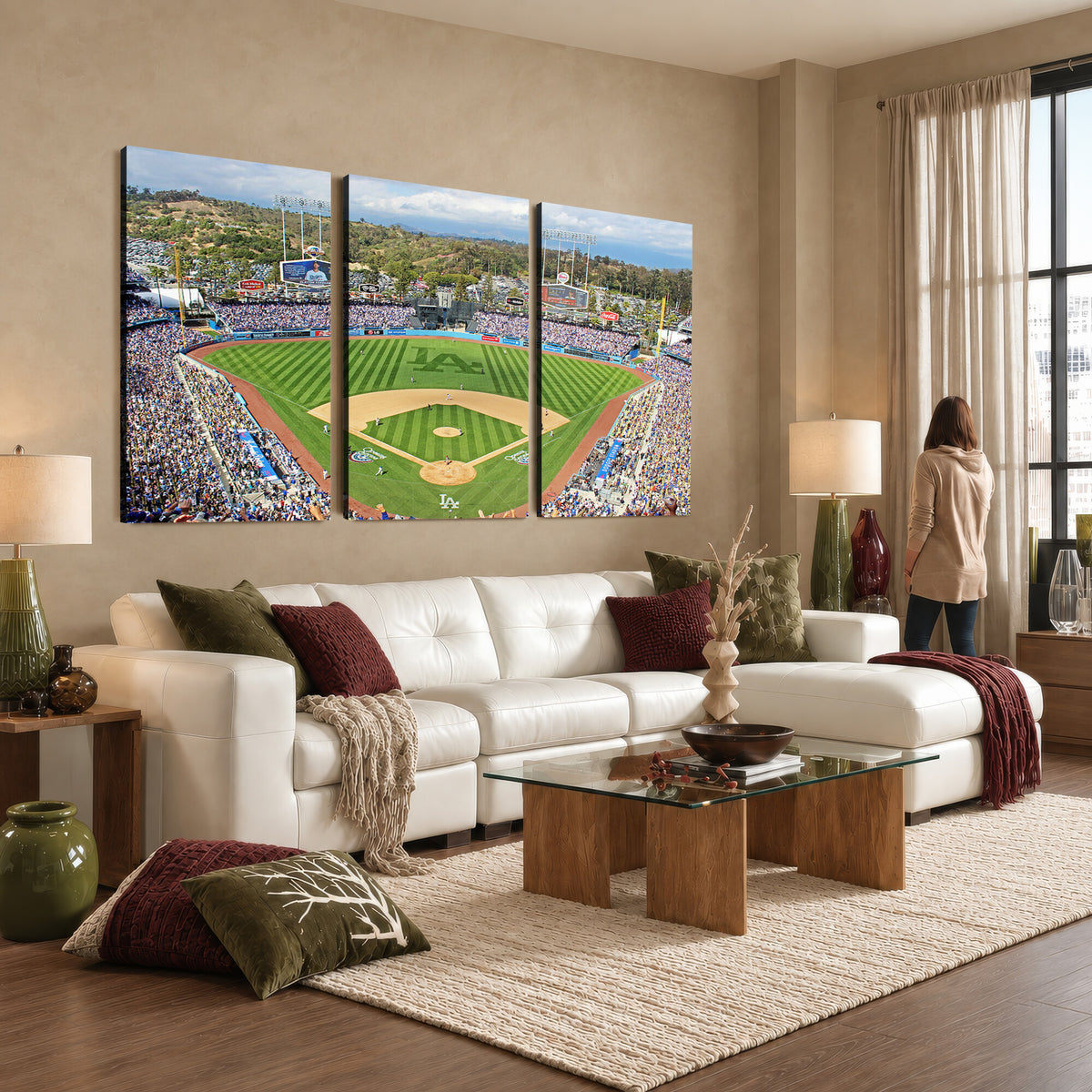 34760-MGV-CV-36X24 - Citi Field Wall Art Print | 3-Panel New York Mets Baseball Stadium Canvas Print