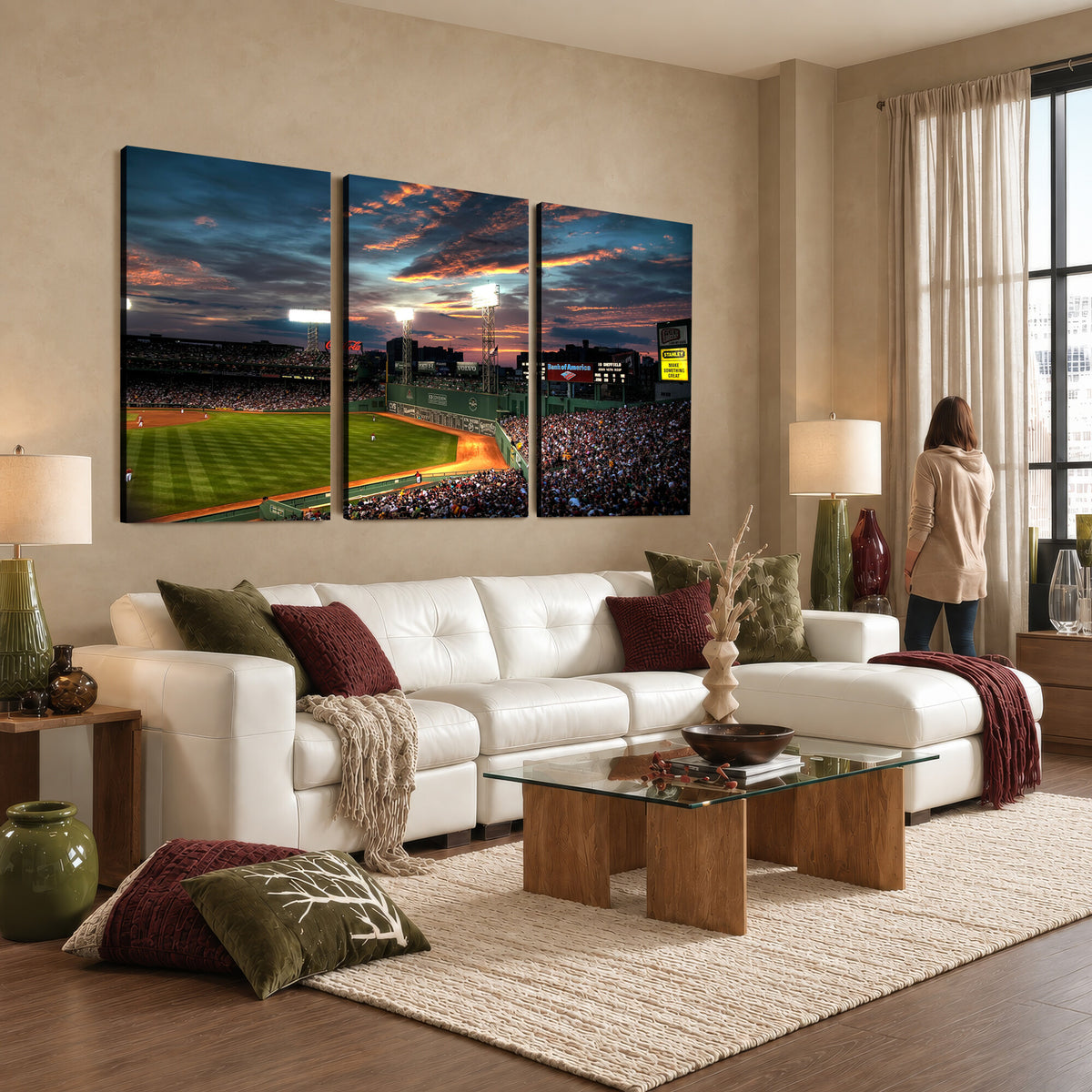 66781-MGV-CV-36X24 - Fenway Park Boston Massachusetts Stadium Wall Art Canvas Print
