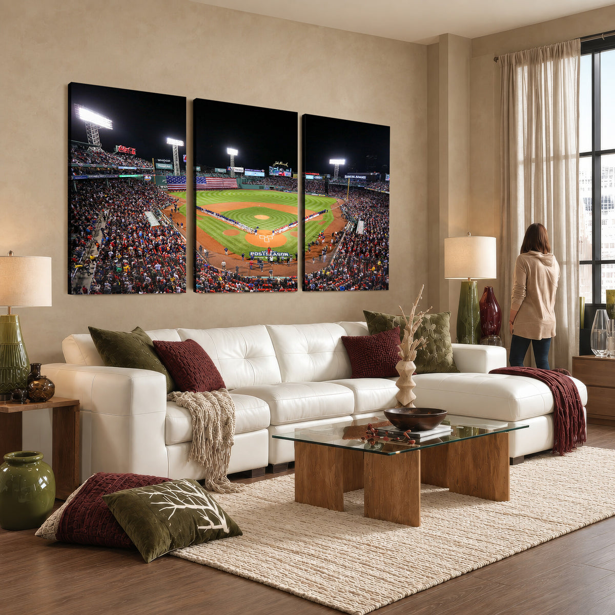 47365-MGV-CV-36X24 - Fenway Park Wall Art Canvas Print | Large Baseball Stadium Canvas for Boston Red Sox Fans