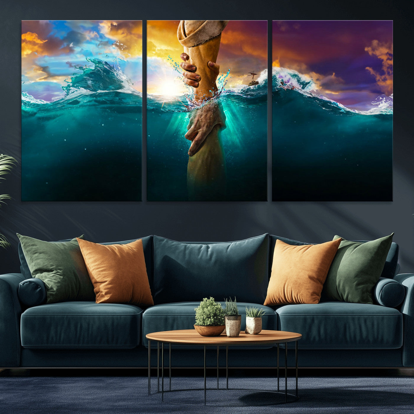 MGV-CV-60X30-3P - God Hand Wall Art Canvas Print
