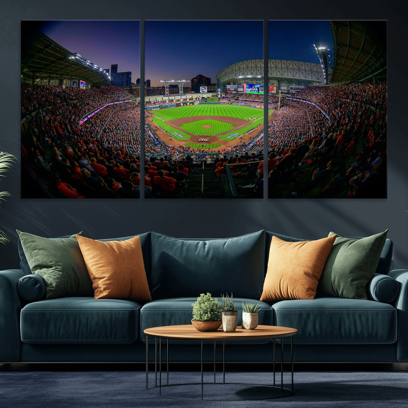 MGV-CV-60X30-3P - Houston Astros Baseball Team Print - Houston Minute Maid Park Stadium Wall Art Canvas Print
