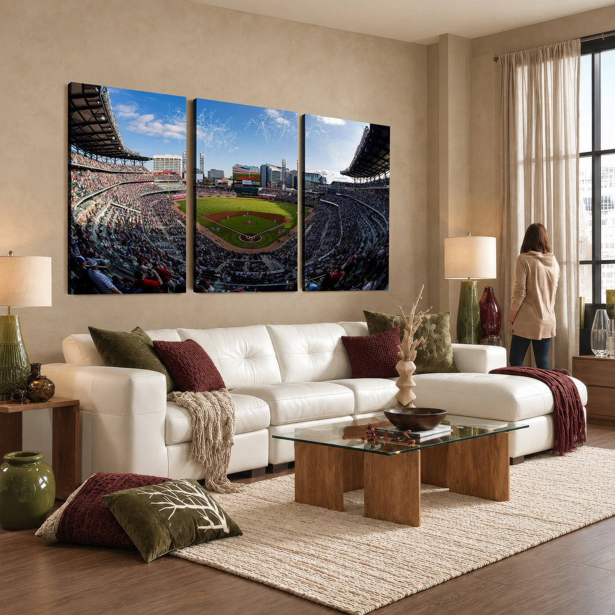 78608-MGV-CV-36X24 - Truist Park Stadium Canvas Wall Art, Atlanta Braves Game Day Decor