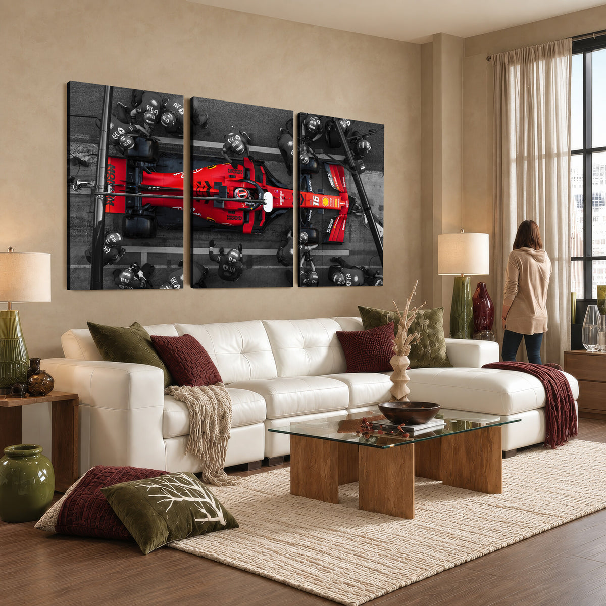 99356-MGV-CV-36X24 - Ferrari Pit Stop Canvas Wall Art | Precision and Speed