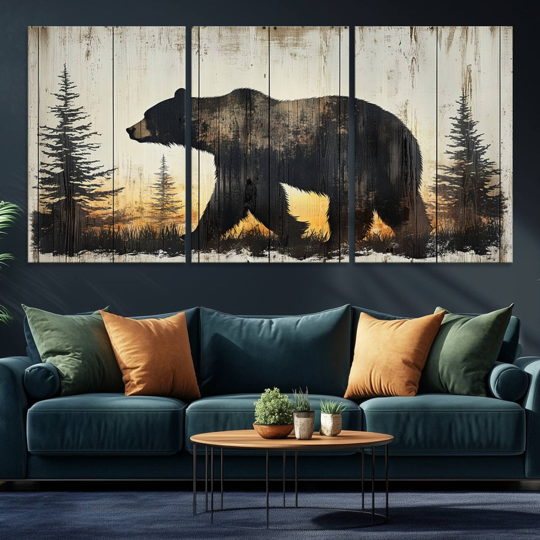 The Vintage Grizzly Bear Wall Art Canvas Print stands out with its captivating charm.