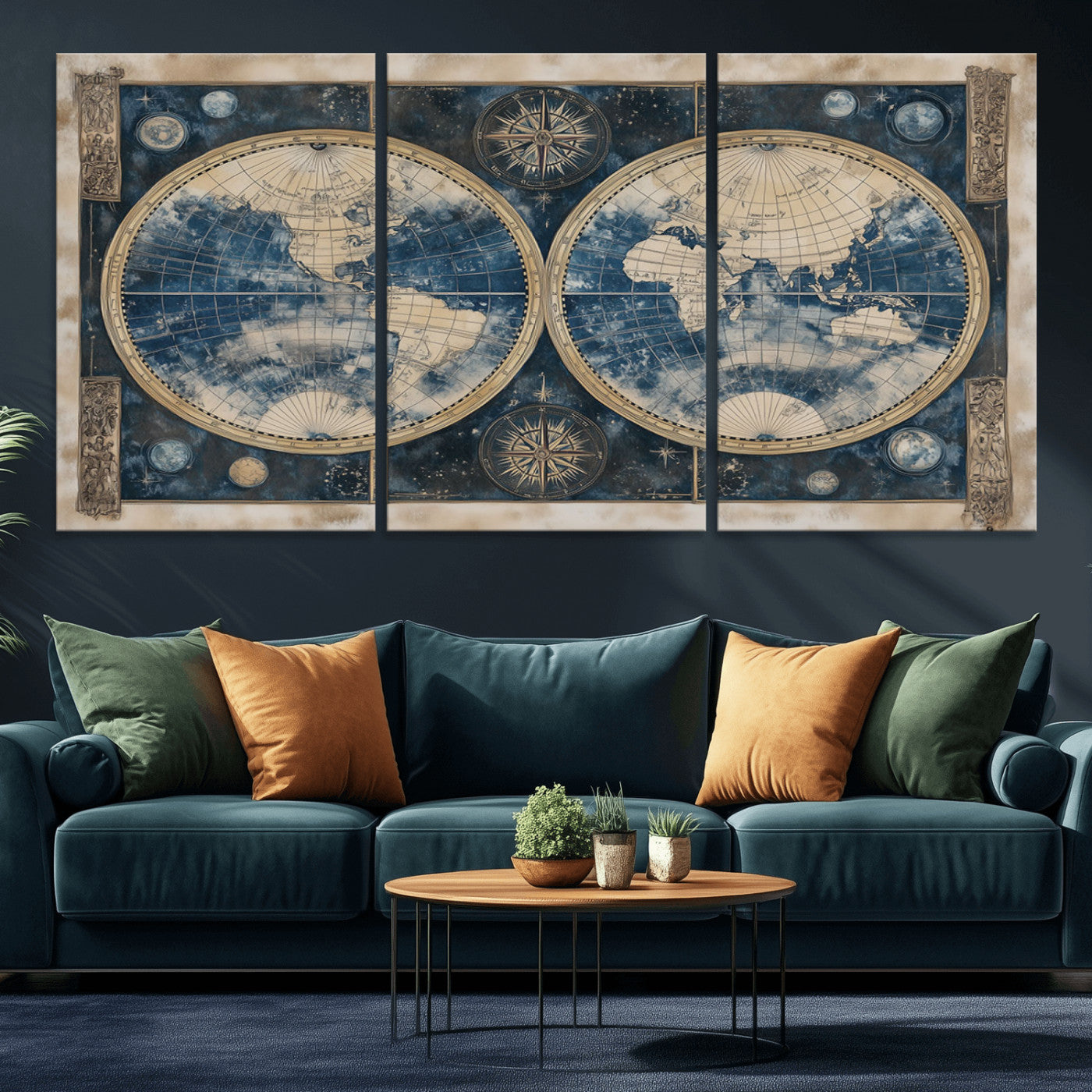 MGV-CV-60X30-3P - World Map Canvas Print
