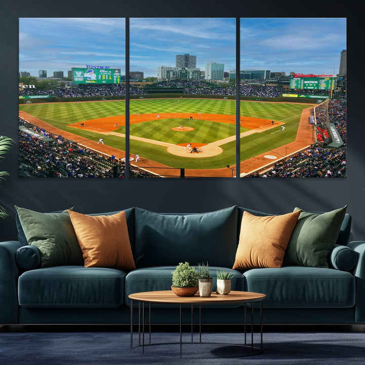 Wrigley Field Cubs canvas wall art.