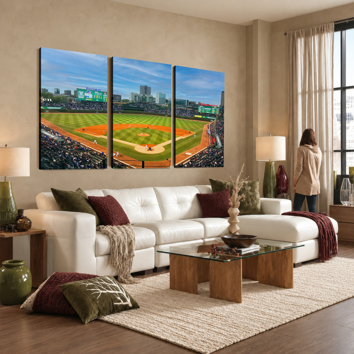 86839-MGV-CV-36X24 - Wrigley Field Chicago Cubs Panoramic Canvas Print