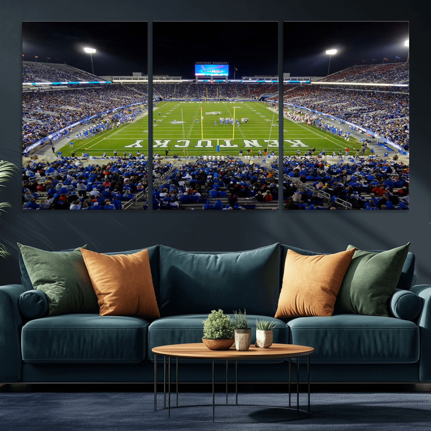 MGV-CV-60X30-3P - Kroger Field Canvas Wall Art - Kentucky Stadium Wall Art Print - Sunset Football Stadium Wall Decor
