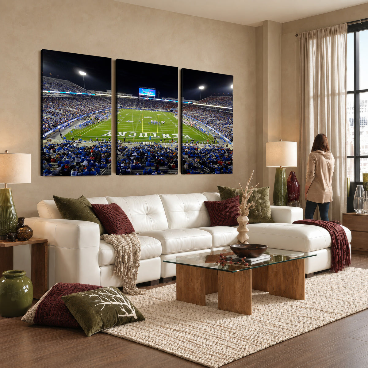14304-MGV-CV-36X24 - Kroger Field Canvas Wall Art, Kentucky Stadium Wall Art, Framed and Ready to Hang