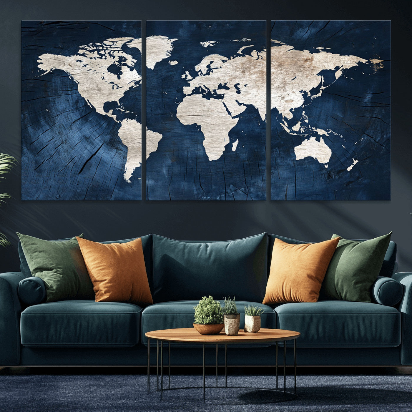 MGV-CV-60X30-3P - Push Pin World Map Canvas Print – Framed Wall Art for Couples to Track Their Travels – Anniversary