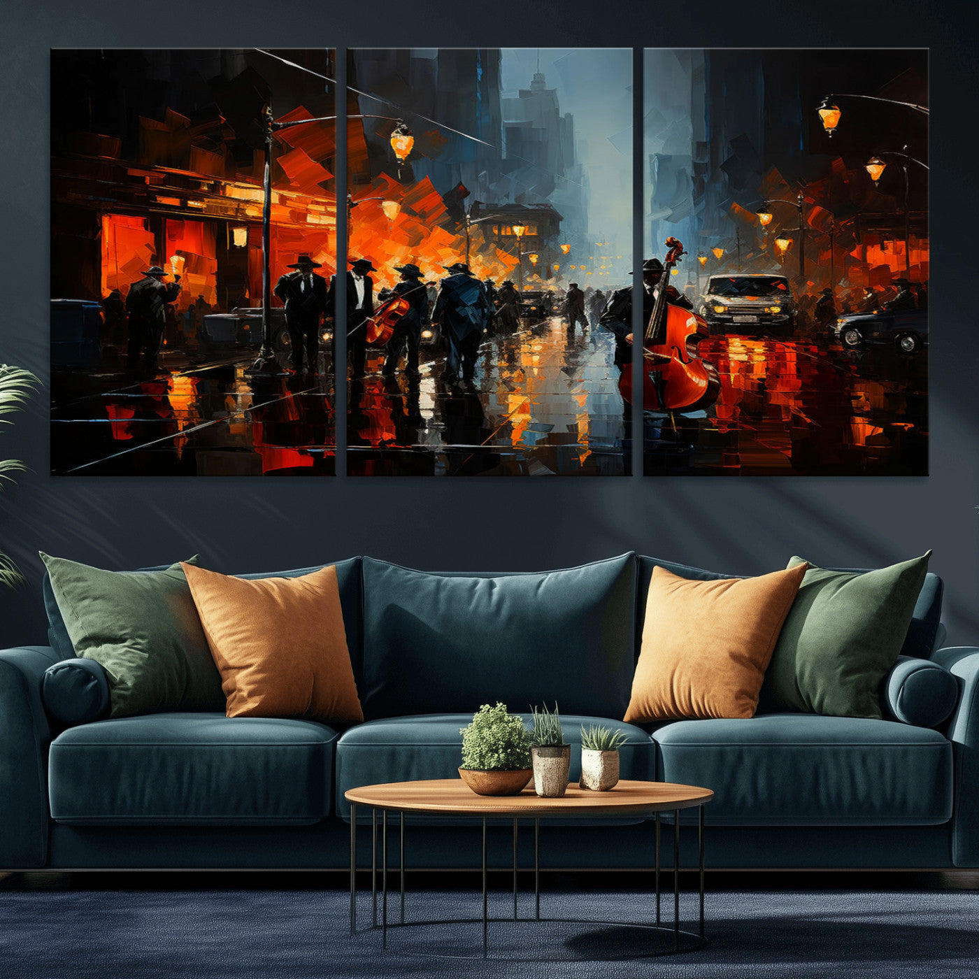 MGV-CV-60X30-3P - Winston Porter Jazz Wall Art - African American Music Canvas - Abstract Colorful Music Art - Framed