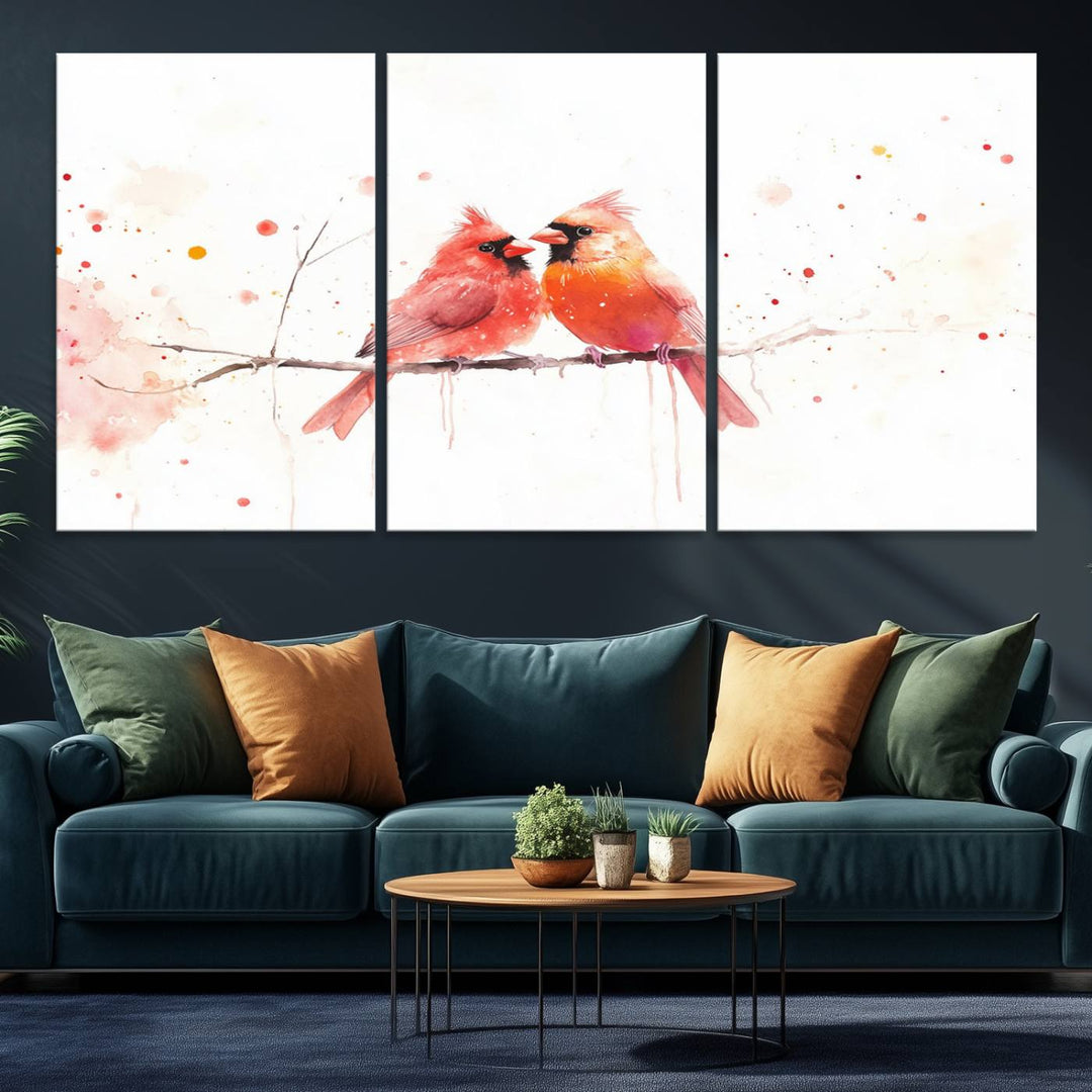 The Cardinal Bird Canvas Wall Art adds vibrant wildlife art to the wall.