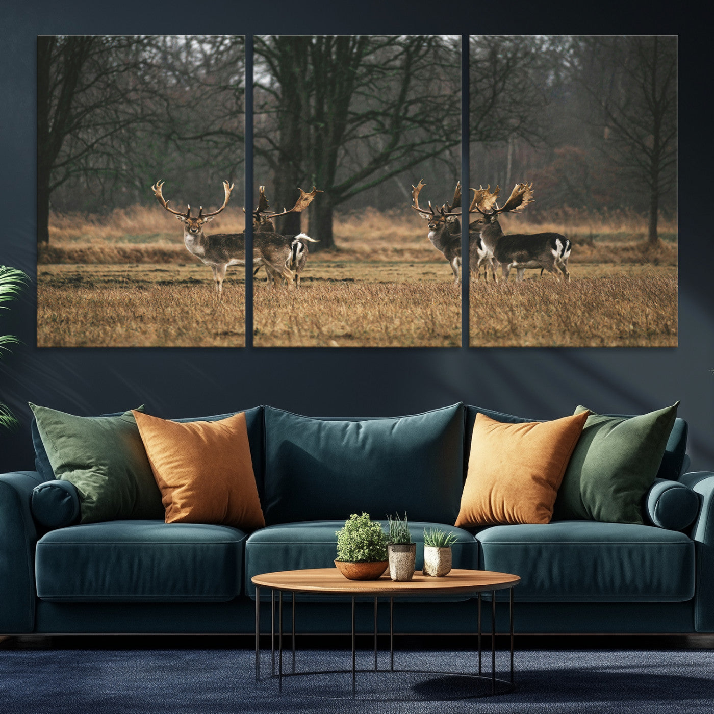 55348744-MGV-CV-36X24-Deer Photography Wall Art Canvas Print, Framed Rustic Wildlife Art Picture, Rustic Deer Wall Art Print