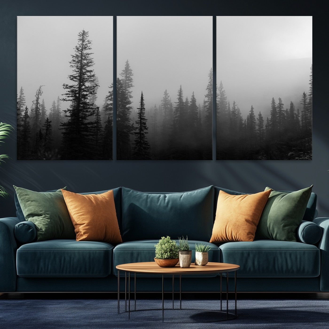 73138900-MGV-CV-36X24-Misty Pines Wall Art Canvas Print - Perfect Rustic Decor