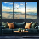 20708696-MGV-CV-36X24-Minimalist Seaside Morning Glow Art Canvas Print, Golden Reflections Perfect Coastal Minimalist Decor Artwork
