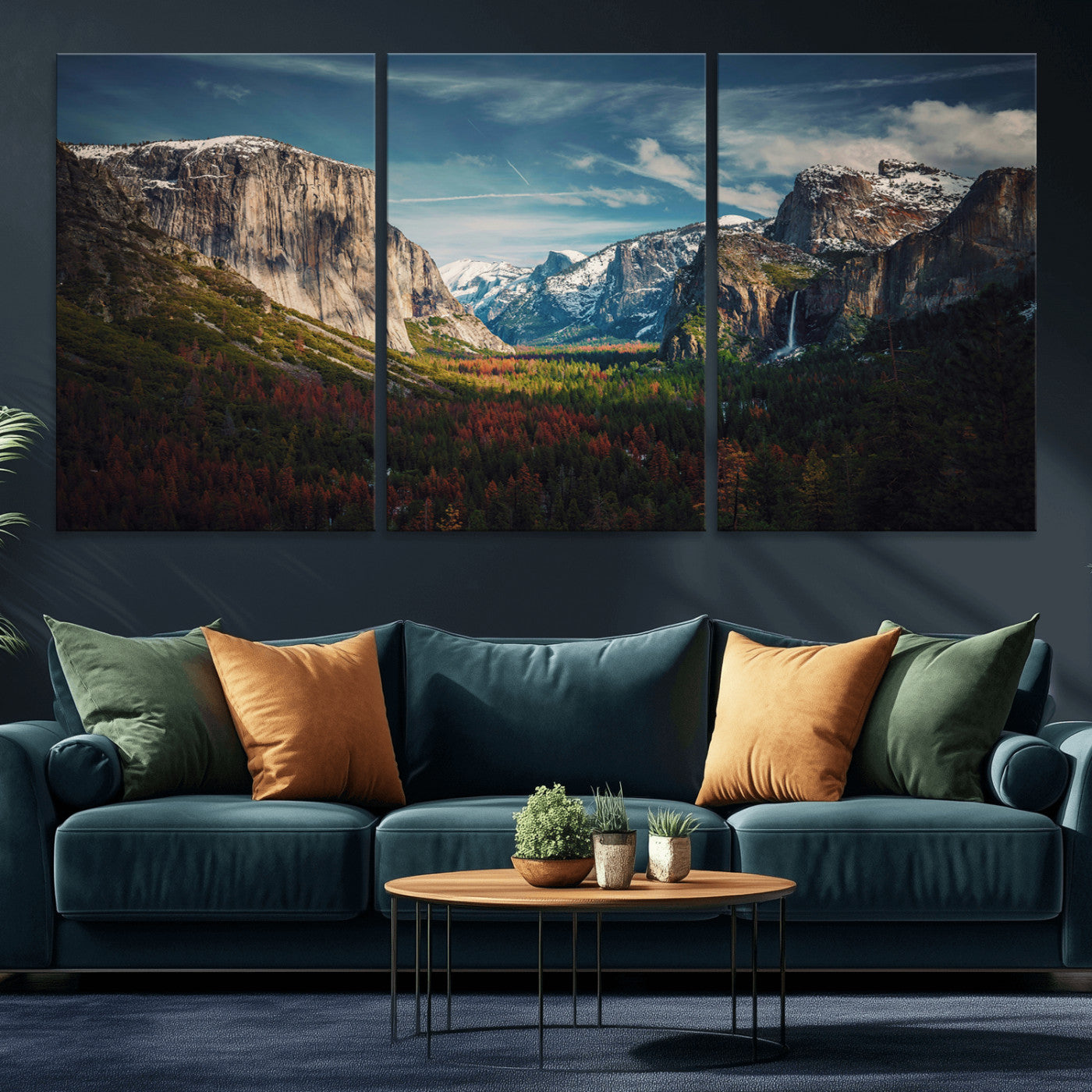 15244033-MGV-CV-36X24 - Yosemite National Park Wall Art – Framed Mountain Landscape El Capitan Canvas Print Scenic Decor for Home, Office Decor