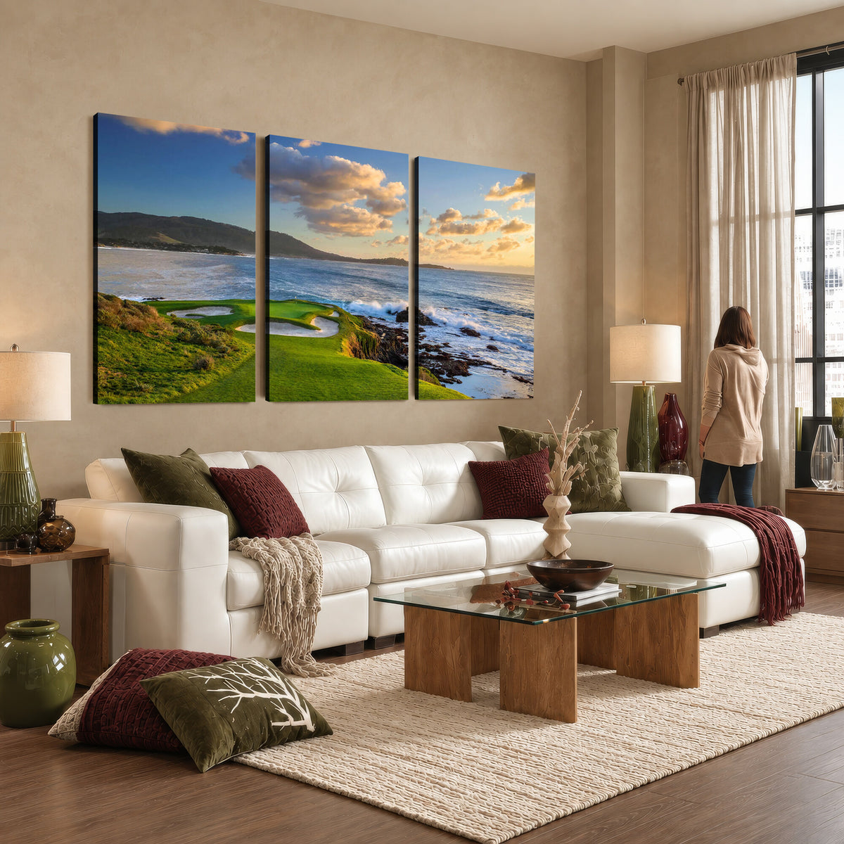 50107048-MGV-CV-36X24 - Pebble Beach Golf Links Wall Art Canvas Print