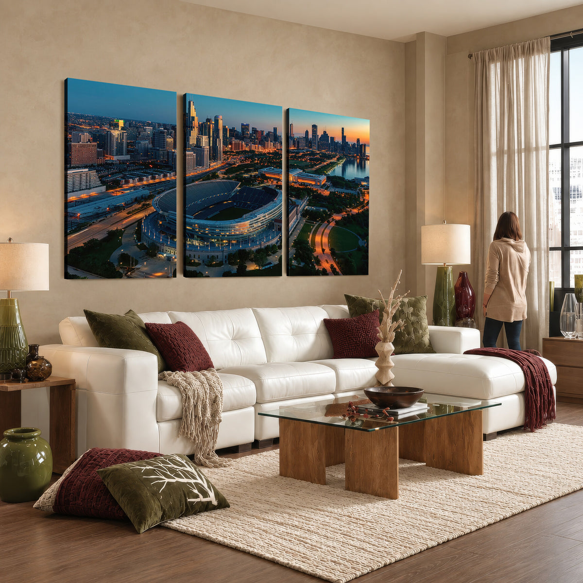 36690345-MGV-CV-36X24 - Chicago Bears Soldiers Field Wall Art Canvas Print