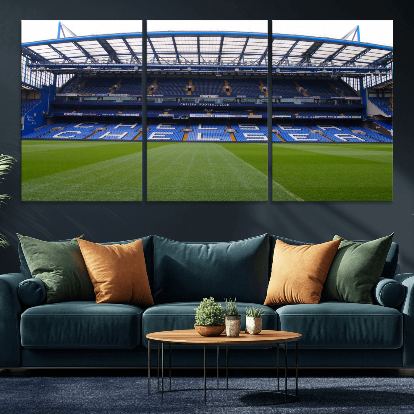 38616413CHELSA-MGV-CV-36X24-Stamford Bridge Chelsea Football Stadium Canvas Wall Art Print – Immersive Stadium Experience for Soccer Fans – Ready to Hang