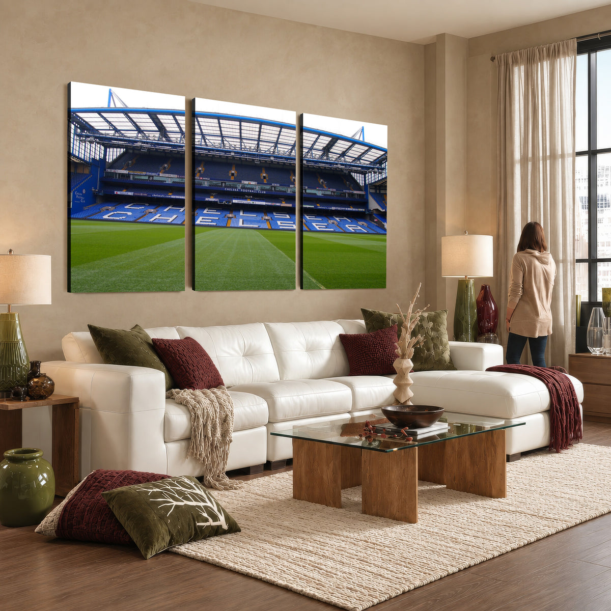 38616413CHELSA-MGV-CV-36X24 - Stamford Bridge Chelsea Football Stadium Canvas Wall Art