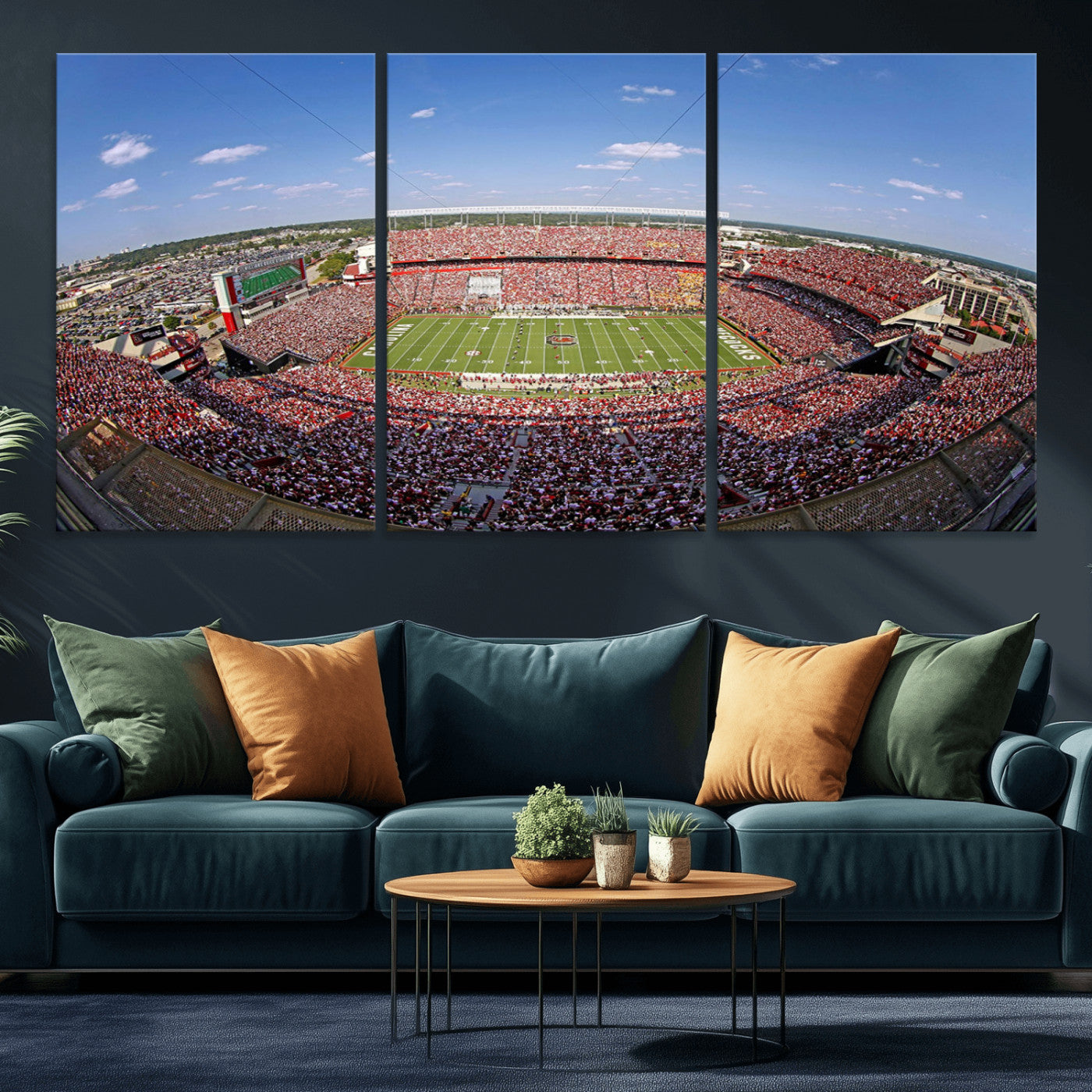 29492070-MGV-CV-60X30-3P - William Brice Stadium Wall Art Canvas Print – Stadium Crowd Sports Field Outdoor Event Football Game Artwork for Home Office
