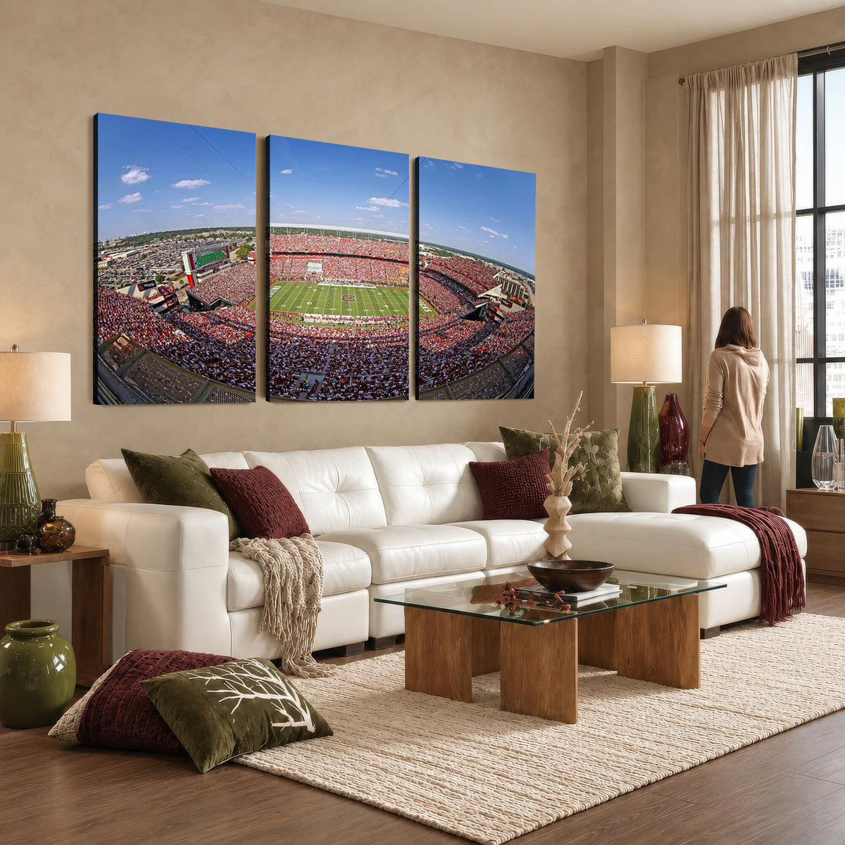 29492070-MGV-CV-36X24 - William Brice Stadium Wall Art Canvas Print, Stadium Crowd on Football Game Day