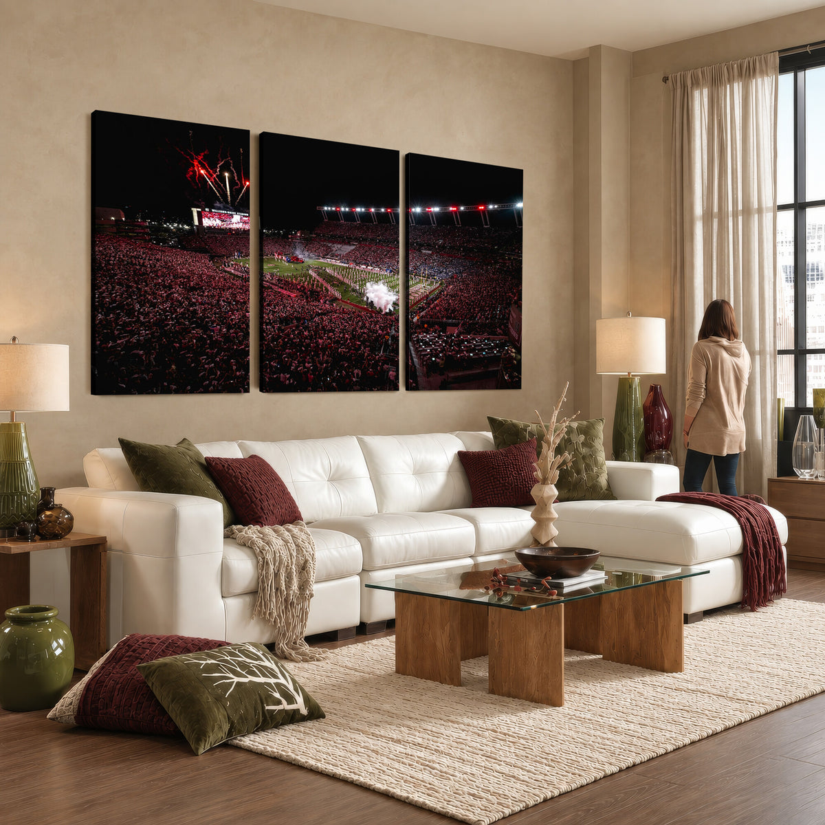 60690191-MGV-CV-36X24 - William Brice Stadium Wall Art Print, Baseball Game Room