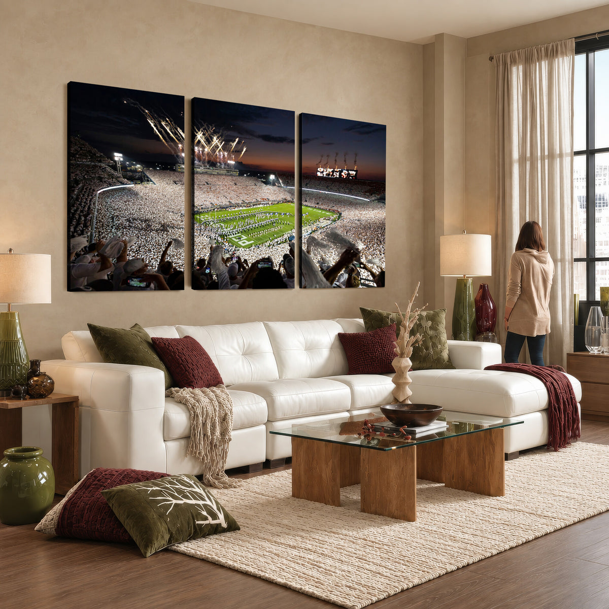 26666-MGV-CV-36X24 - Penn State Stadium Wall Art Canvas Print, White Out