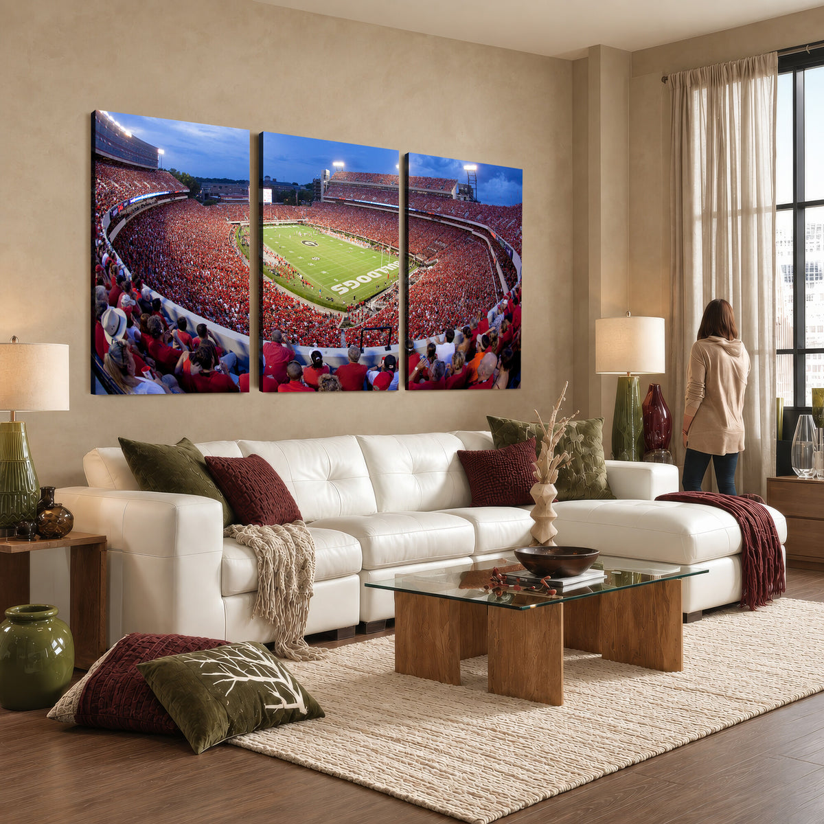 10244378-MGV-CV-36X24 - Dooley Stadium Wall Art, Sports Arena Canvas Print, Dooley Field, Home Bar Wall Decor