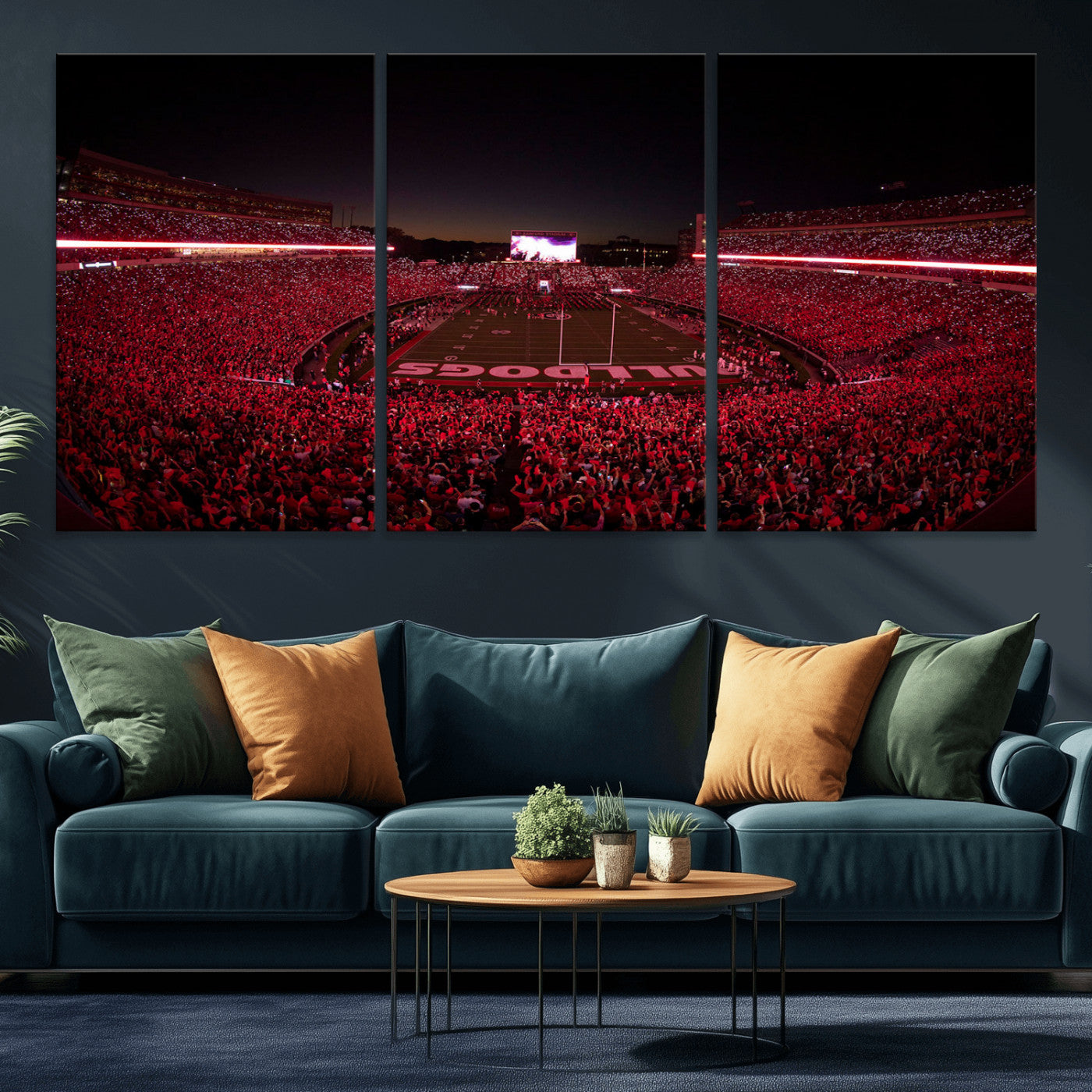 Dooley Stadium Wall Art Print, Sports Arena Canvas Wall Art, Dooley Field at Sanford Stadium Canvas Print, Modern Athletic Field Art Printing