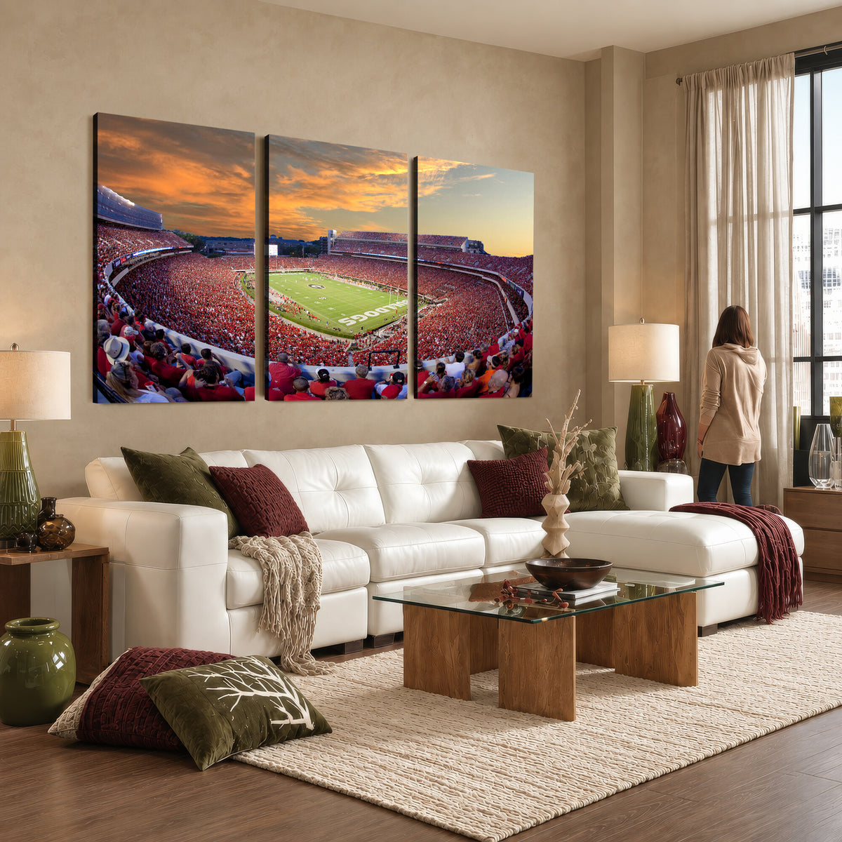 73680988-MGV-CV-36X24 - Dooley Stadium Wall Art, Sports Arena Canvas Print, Dooley Field, Framed and Ready to Hang