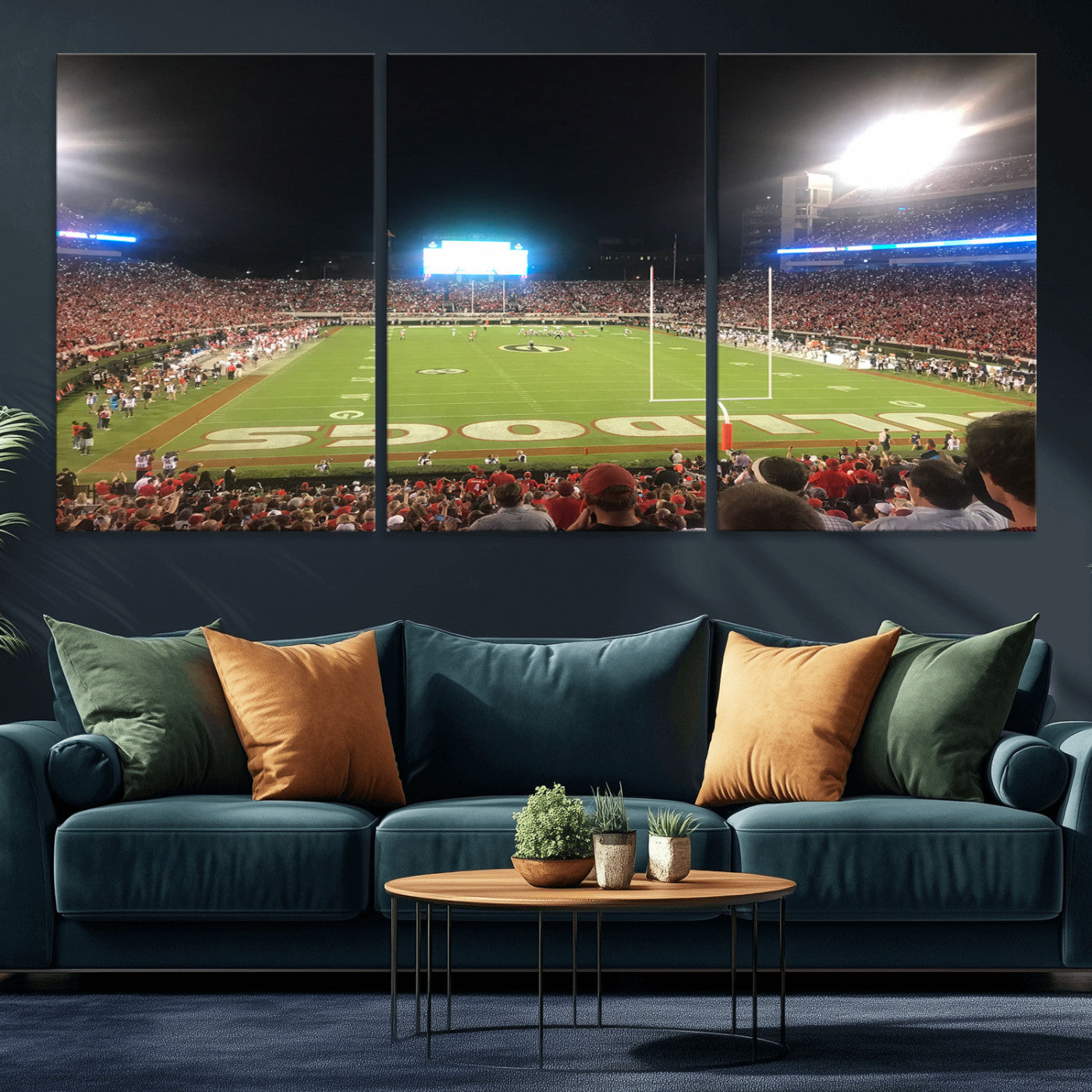 16230786-MGV-CV-60X30-3P - Dooley Stadium Wall Art, Sports Arena Panoramic Canvas Print, Modern Stadium Landscape Artwork for Home, Office