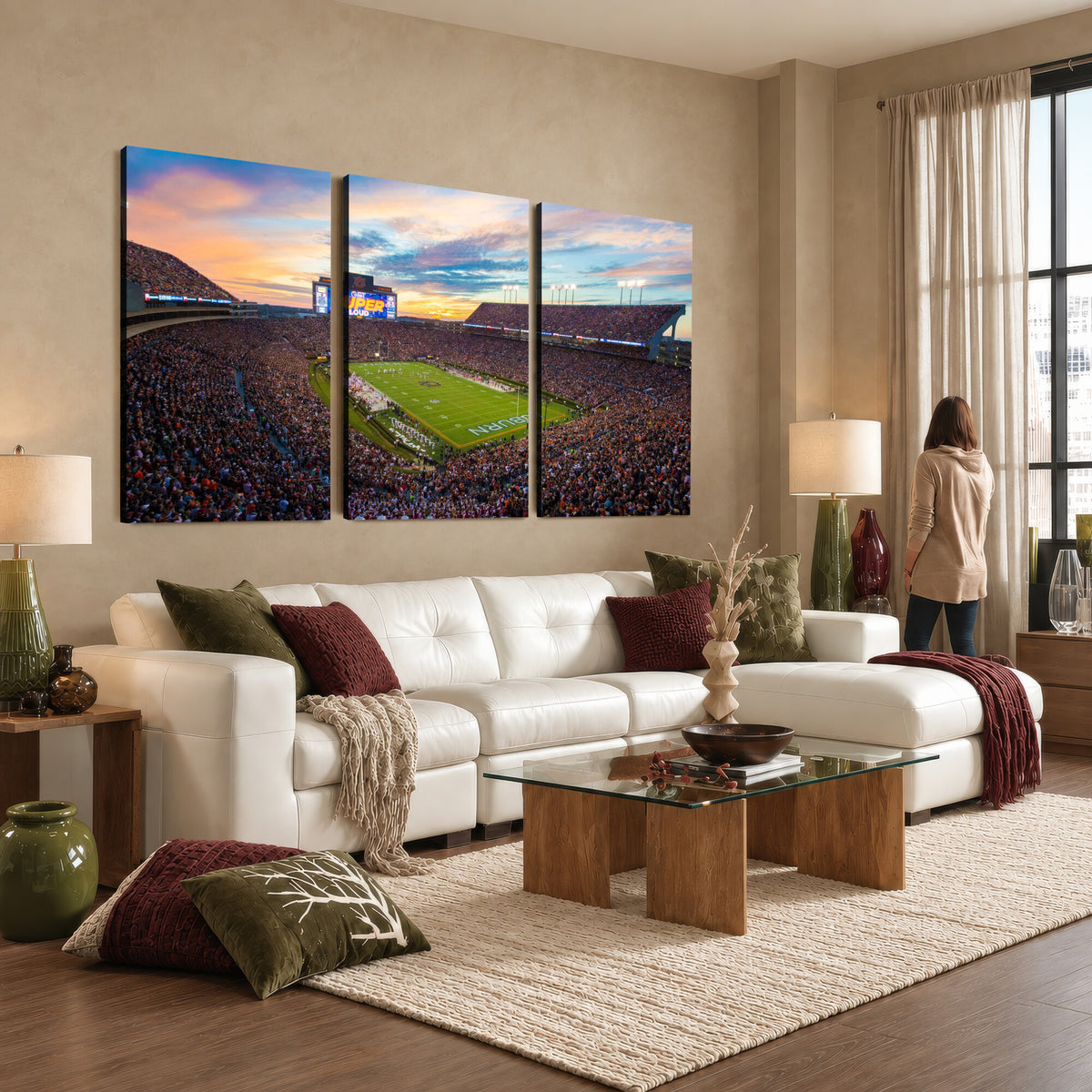 29755746-MGV-CV-36X24 - Jordan-Hare Stadium Wall Art Canvas Print, Football Stadium