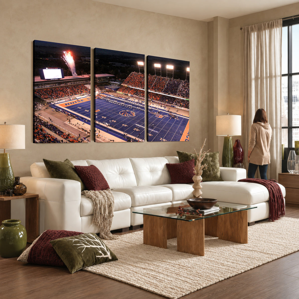 BS1001S-MGV-CV-36X24 - Boise State Broncos Albertsons Stadium Wall Art Canvas Print
