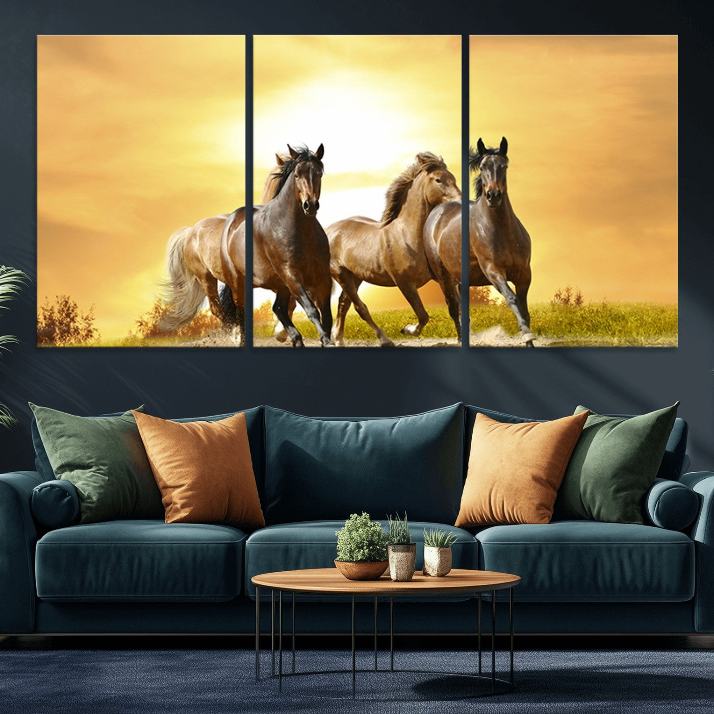 MGV-CV-60X30-3P - Wild Horses Wall Art Canvas Print