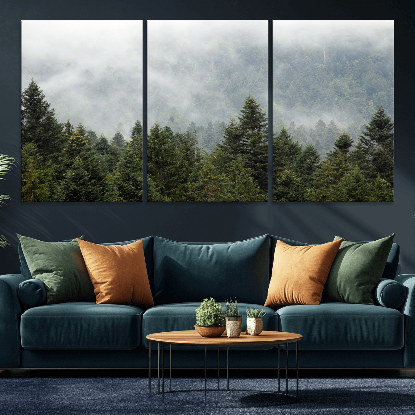 37010054-MGV-CV-36X24 - Misty Mountain Forest Wall Art Canvas Print