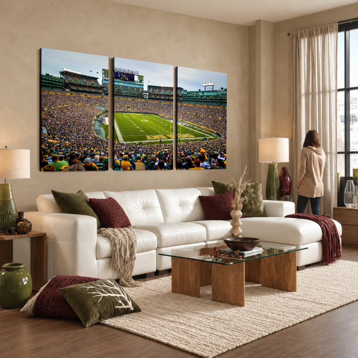 56521752-MGV-CV-36X24 - Green Bay Packers Stadium Wall Art Canvas Print, Lambeau Field
