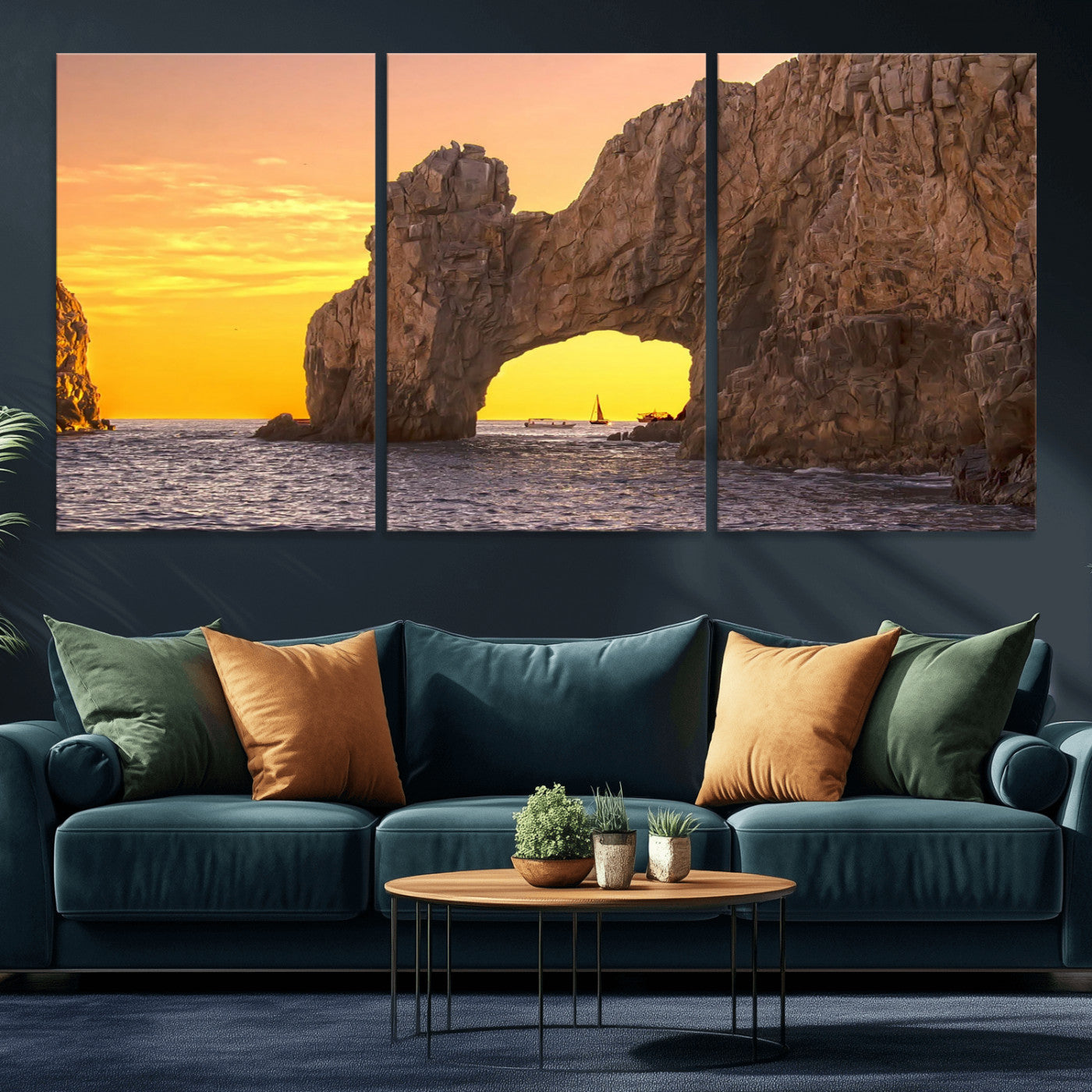 66414515-MGV-CV-36X24 - El Arco Cabo San Lucas Ocean Arch Wall Art Canvas Print, Baja California Rock Arch Seascape Canvas Print, Mexico Coastal Landmark Scenic Art Printing