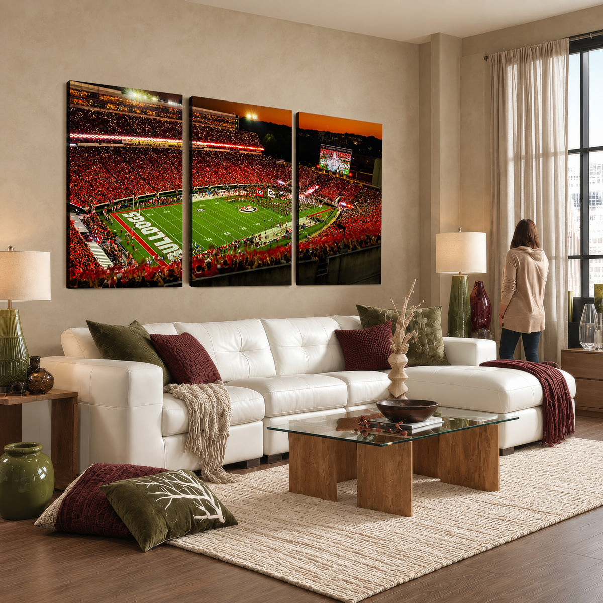 48894104-MGV-CV-36X24 - Georgia Bulldogs Stadium Wall Art Canvas Print, Sanford Stadium