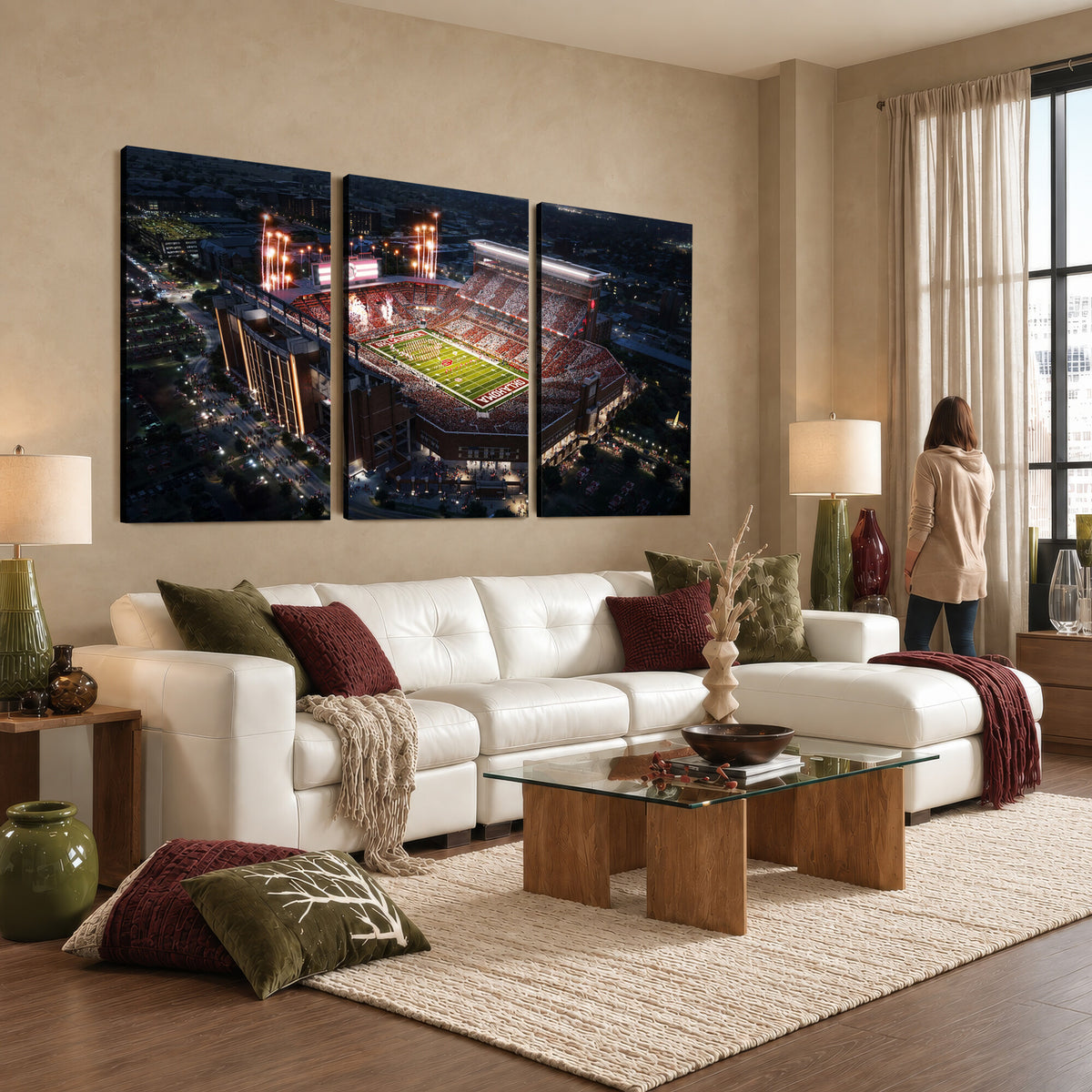 16867141-MGV-CV-36X24 - Oklahoma Memorial Stadium, Gaylord Memorial Stadium Wall Art