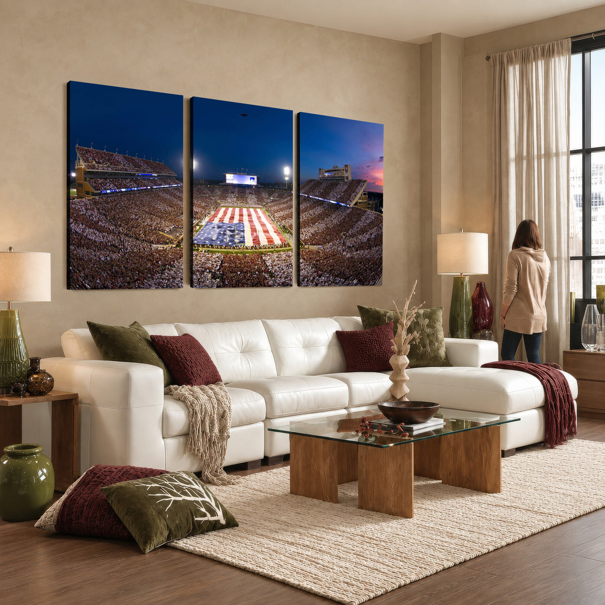 12979182-MGV-CV-36X24 - Oklahoma Sooners Memorial Stadium Wall Art Canvas Print