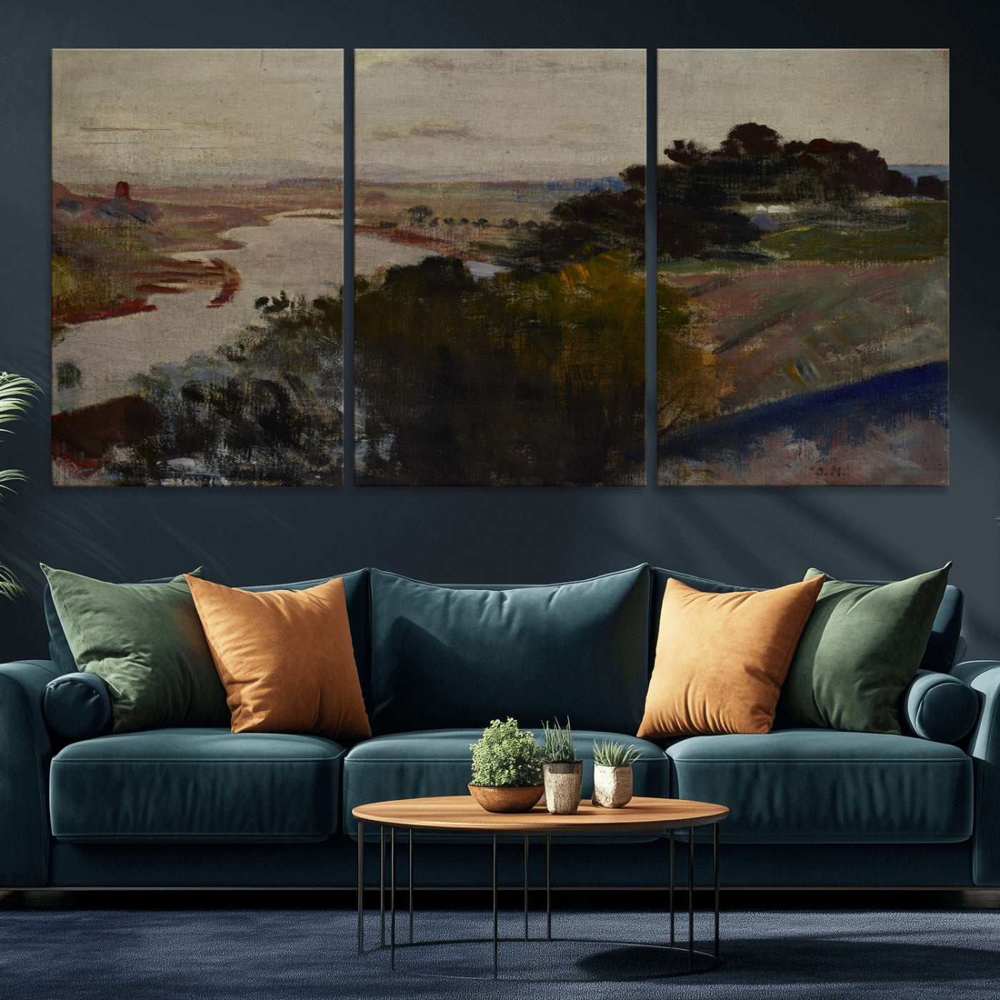 55507874-MGV-CV-36X24 - Jacek Malczewski Landscape at the Vistula Wall Art Canvas Print