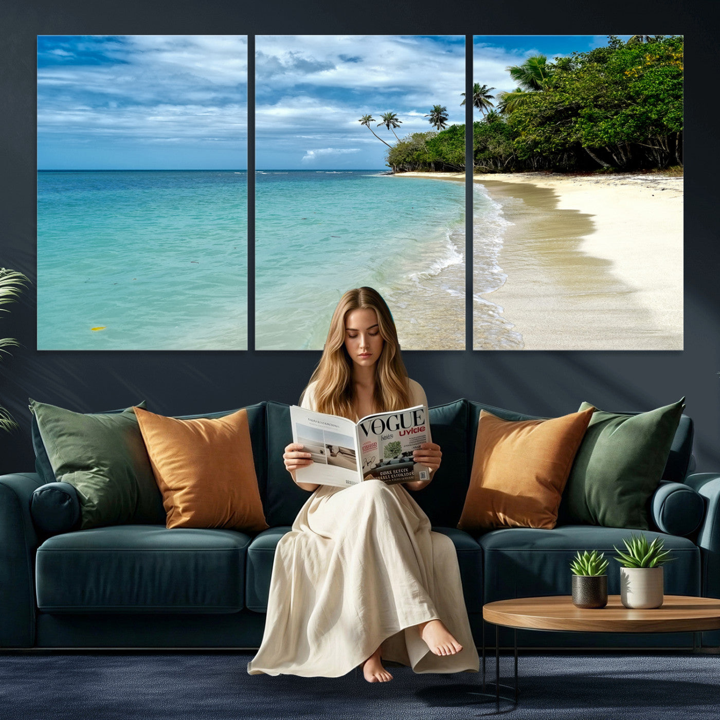 50626792-MGV-CV-36X24 - Puerto Rico Beach Paradise Wall Art – Tropical Coastal Print