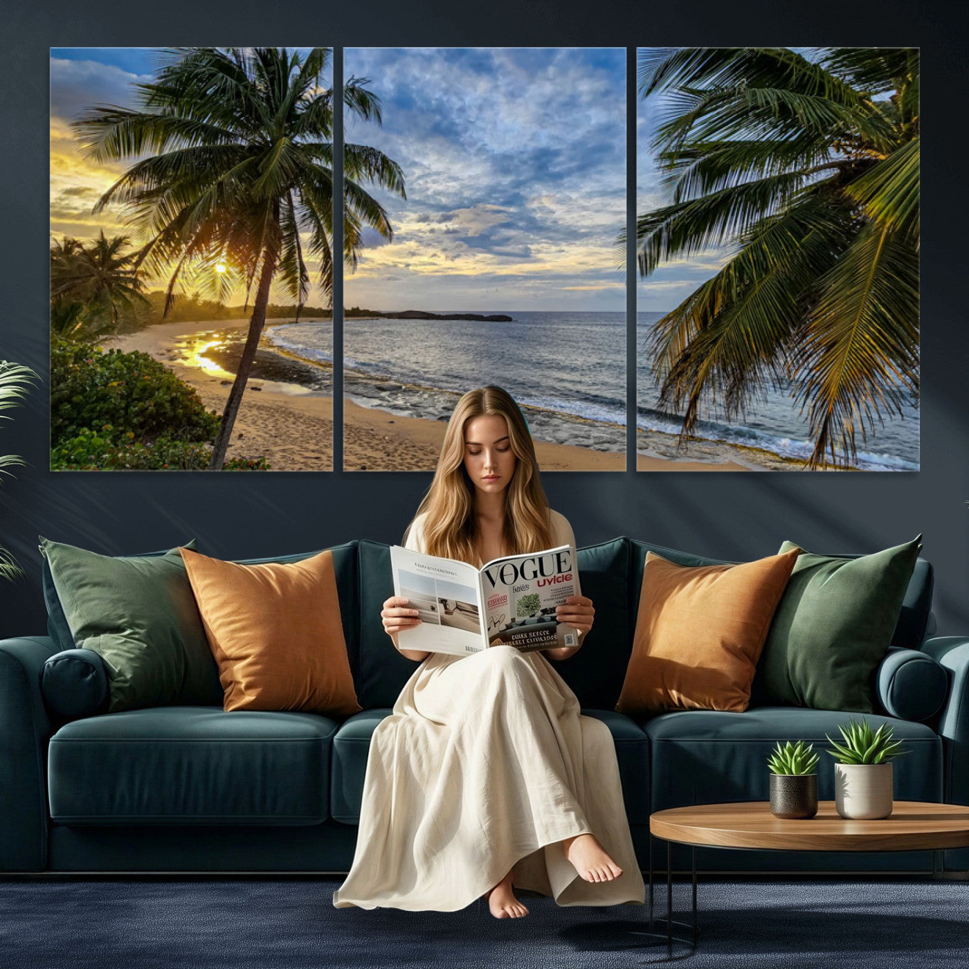 40002010-MGV-CV-36X24 - Mar Chiquita Beach Puerto Rico Canvas Wall Art, Manati Caribbean Coastal Photography Print, Tropical Ocean Sunset Decor